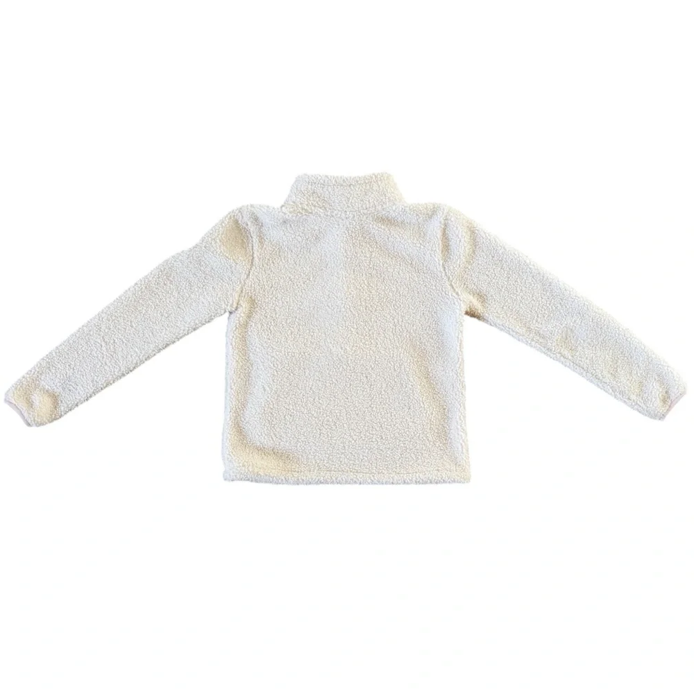 The Black Dog Girls Cozy Cream Half Zip Fleece Pullover Kids Large New England